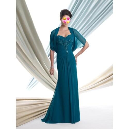 Hunter Green Mother Dresses with Jacket Evening Dresses For Weddings vestido de festa para mae da noiva Dress for Women Beading