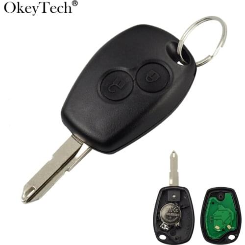 OkeyTech 2 Buttons 433MHz PCF7946 Transponder Chip Remote Replace Car Key For Renault Vivaro Movano Traffic Master Uncut Key