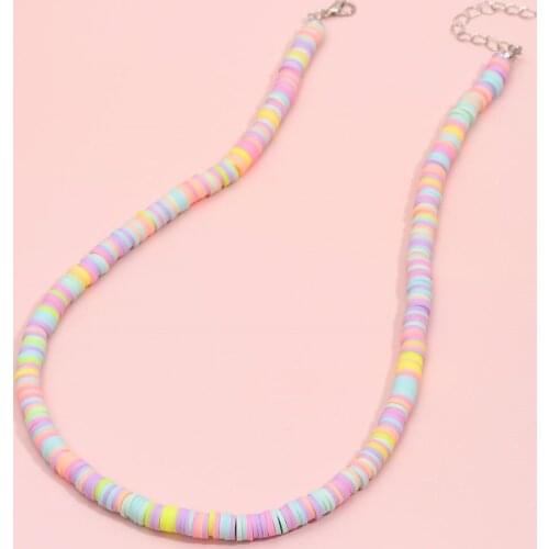 Bohemian Choker Necklace for Women Hobo Soft Pottery Colorful Summer Holiday Beach Bracelet Fashion Jewerly AM3084