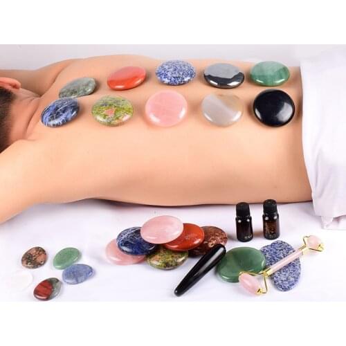 6.5*2 cm Palm Stone Jade Chakra Aventurine Massage Stone Natural Crystal Mineral Quartz Meditation Spiritual Healing Energy