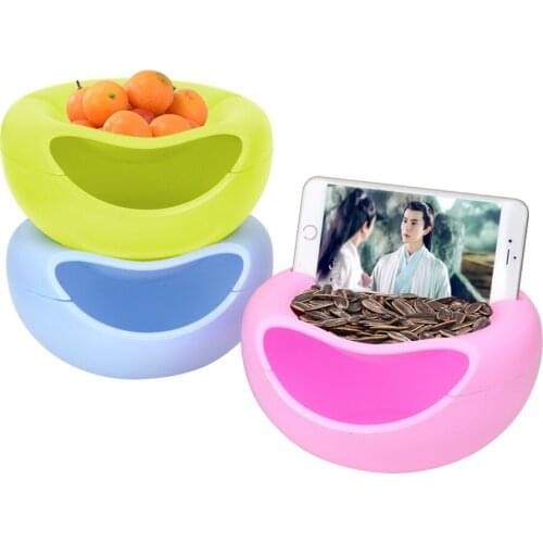 Plastic Fruit Dish Snacks Nut Melon Seeds Bowl Double Layer Candy Plate Multifunctional Basket Peels Shells Fruit Skin Box