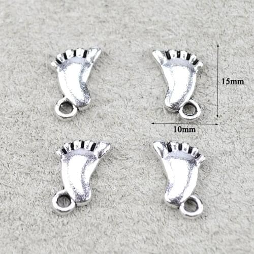 20pcs Silver Color Sole Charms For Earring Bracelet Necklace Making Jewelry DIY Handmade Accessory,With Free O-ring