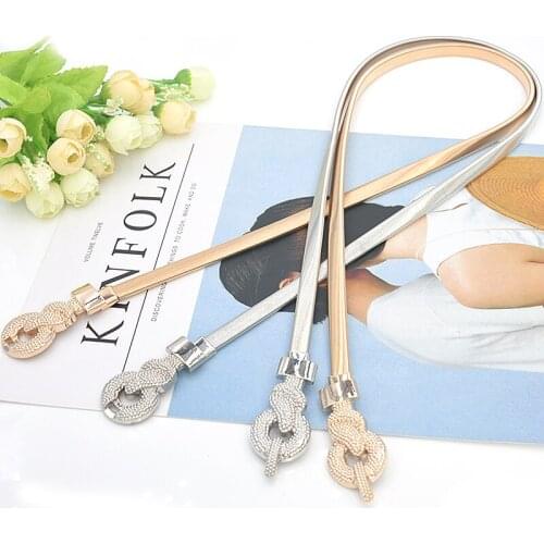 Elastic Sexy Belts For Women Ladies Dress Belt Fashion Gold Silver Thin Female Waist Belt With Metal Buckle ceinture femme