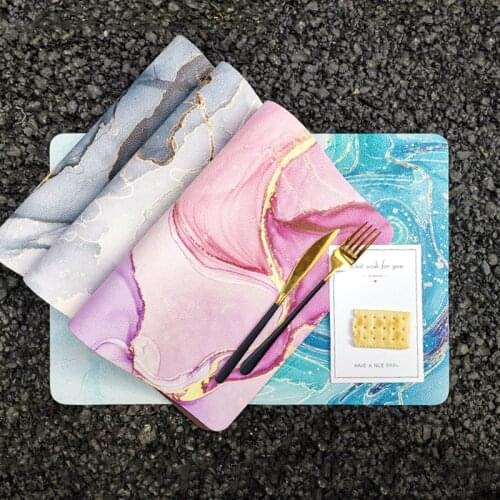 PVC Leather Water Oil Resistant Non-slip Kitchen Placemat Coaster Insulation Pad Dish Coffee Cup Table Mat Home Decor 51103