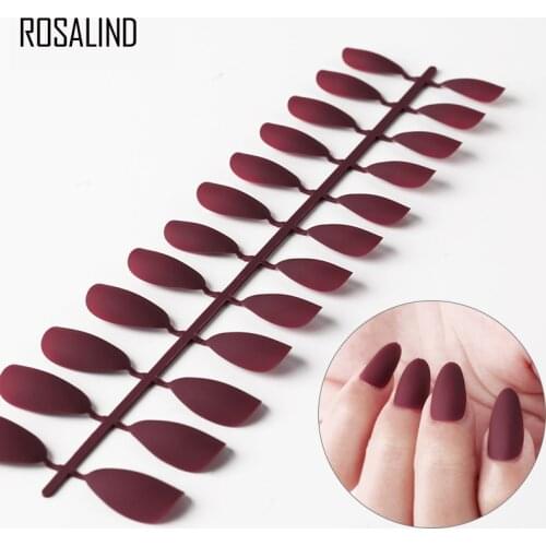 ROSALIND Matte 24PCS Detachable Fake Nails False Nail Tips For Nail Extension Manicure Press On False Nails With Glue Form Art