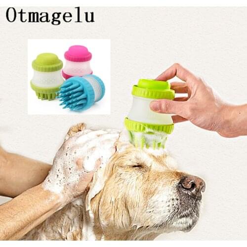 Cleaning Bath Massage Dog Cat Brush Dog Bath Brush Comb Shampoo Grooming Multifunction Silicone Pet Brush Bath Tools for Dog