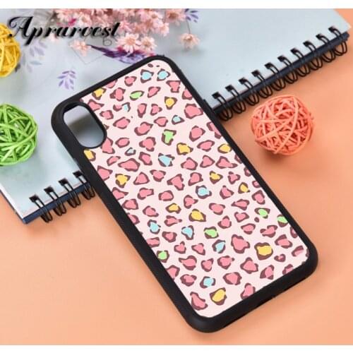 Aprarvest Pinky leopard Silicone Rubber Phone Case Cover For iPhone 6 6S 7 8 PLUS X XS XR 11 12 MINI PRO MAX