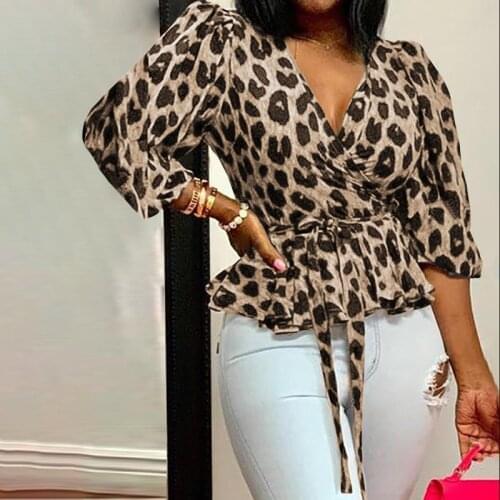SUOCHAO Leopard Blouses