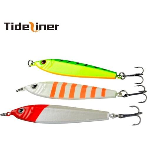 Tideliner 3 pcs/lot spoon jigging fishing lure metal jigging high quality artificial spoon jig head lures jigs with hook 65g