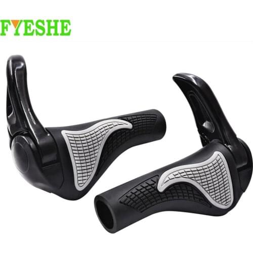 Ergonomic Bicycle Grips MTB Bicycle Handlebar Grips Rubber Anti-skid Shock-absorbing Aluminum Alloy Bike Grips