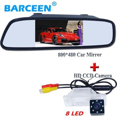 Waterproof 4.3" car parking mirrror monitor with car rear revesing camera for NISSAN QASHQA/ X-TRAIL for Peugeot 307 Hatchback