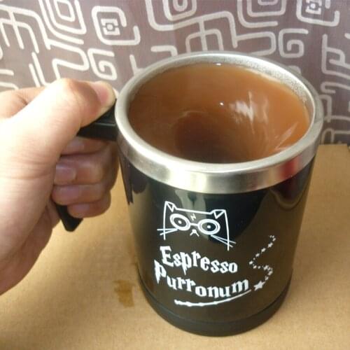 Magic HP Cat Automatic self stirring mug coffee milk Stainless Steel Cup Surprise gift for best friend