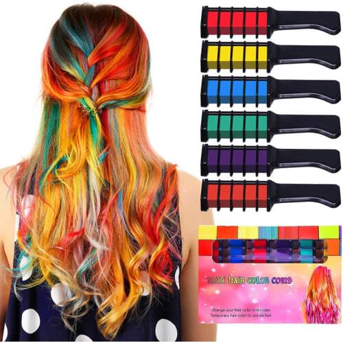 Temporary Hair Color Chalk Combs Kit Girls For Hair Multicolor Color Dye Hair Dye Comb Hair Care Styling Tools Hair Salon Dyeing