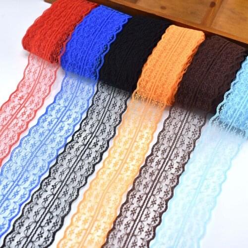 Wholesale cheap 10 yards/Lot lace ribbon 45mm wide african lace fabric white lace DIY embroidered trim sewing Wedding decoration