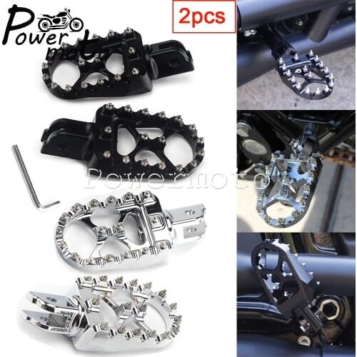 2Pcs Motorcycle Tapered Driver Foot Pegs Footrests For Harley Softail Slim Fat Street Bob Breakout Sport Glide Heritage Classic