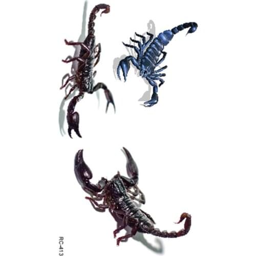 Halloween 3D simulation Scorpion Spider Temporary Tattoo Stickers Body Art Prank Environmental protection waterproof