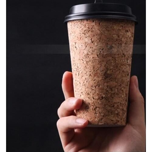 50pcs Net red disposable cork paper cups 16oz 500ml large creative hot drinks coffee cups high-grade tea drinking cup with lid