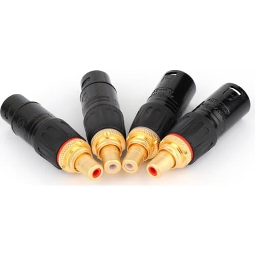 HIFI Audio Connector RCA To XLR Male Female Plug Gold Plated Connector Plugs