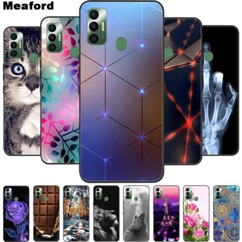 For Tecno Spark 7 Case Shockproof Soft silicone TPU Back Cover For Tecno Spark 7 6.5" Phone Cases Spark7 2021 Case Cute Cartoon