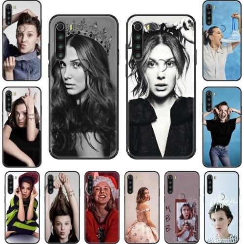 Millie Bobby Brown Phone case For Xiaomi Redmi Note S2 4 5 6 7 8 A S X Plus Pro black luxury Etui art shell fashion coque