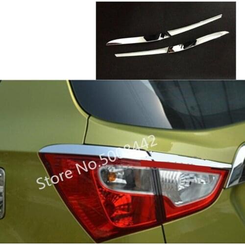 For Suzuki S-cross scross SX4 2014 2015 2016 2017 car body rear tail back eyebrow light lamp frame sticker ABS chrome trim frame