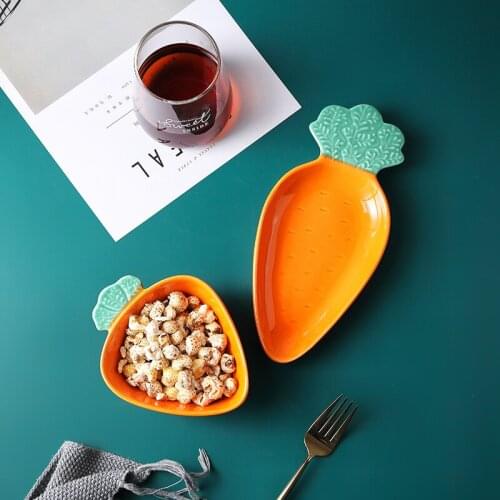 Fruit complementary food cute meal cartoon Bowl plate carrot childrens snack ceramic Bowl baby small Bowl dinner plates
