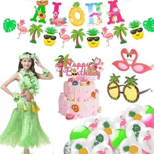Hawaiian Party Decor Balloon Hawaiian Birthday Party Flamingo Hawaii Luau Aloha Party Supply Tropical Summer Party Favor Wedding