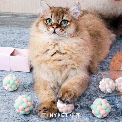 Cat Toys Plush Elastic Bell Ball Cat Balls Handmade Plush Ball Cat Toys For Indoor Cats Best Sellers Pet Supplies Toy Ball