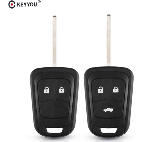 KEYYOU 10pcs 2/3 BT Auto Car Remote Key Shell Fob Case For Chevrolet AVEO Cruze For Opel Malibu Sonic Key HU100 Blade