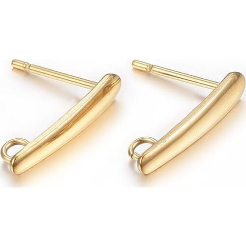PandaHall 100pc 15x3x1mm 304 Stainless Steel Metal Stud Earring Components Earstud Earings Findings for Jewelry Making DIY Hot