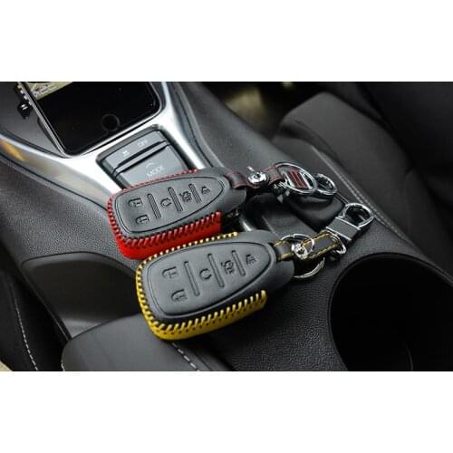 High quality hand-sewed full grain leather car key case cover for new 6th Gen. Chevrolet Camaro, original design