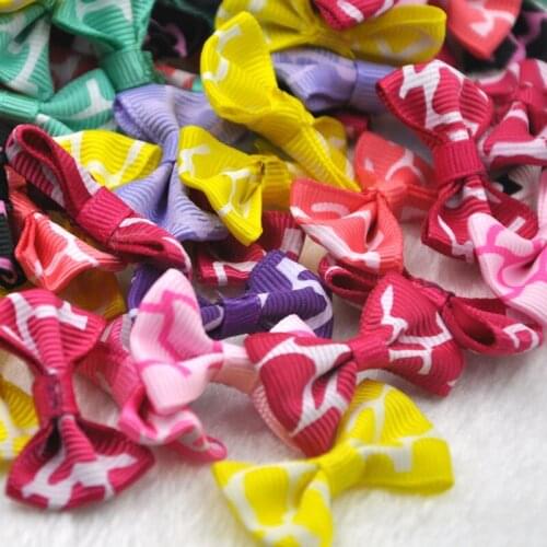 20 PCS Leopard Grosgrain Ribbon BowsWedding Appliques Craft Upick A311