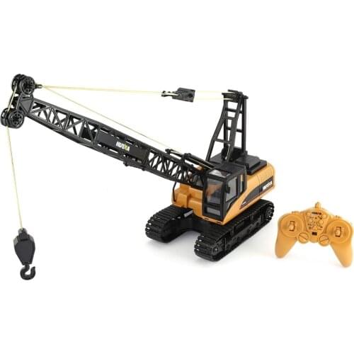 HUINA 1572 15ch RC Alloy Crane 1/14 2.4GHz Engineering Movable Latticed Boom Hook Mechanical Truck Toy Car With Sound Light