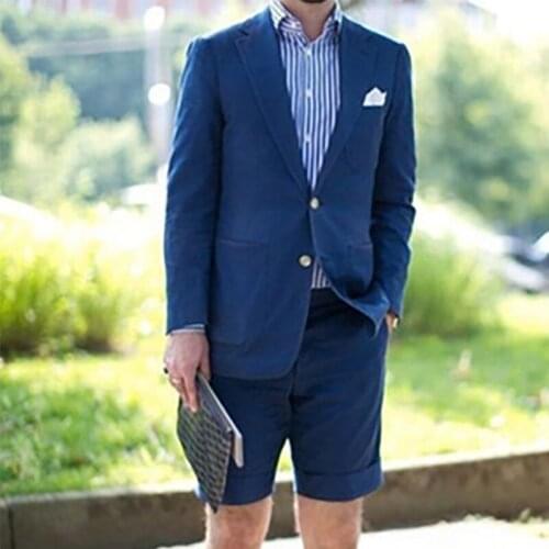 Shorts Men Wedding Suits 2020 Mens Suits Notch Lapel Modern Fit Formal Business Party Dinner Blazer Short Pants 2PCS