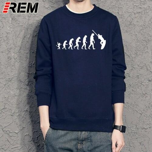 REM Online Hoodies Store MenS The Evolution Of Wakeboarding Crew Neck Funny long Sleeve Sweatshirts