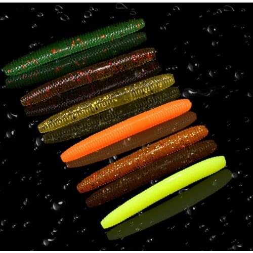 1.6g/ 50mm Soft Plastic Worm Bass Fishing Stickbaits for Wacky Jig 20pcs/lot