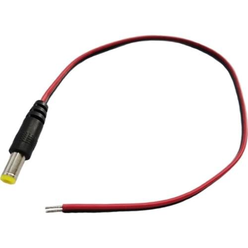 NCHTEK 2.1x5.5 mm DC Power Pigtail Male Plug Connector for CCTV Security Camera , 2.1*5.5, Red and Black 10pcs , Free shipping