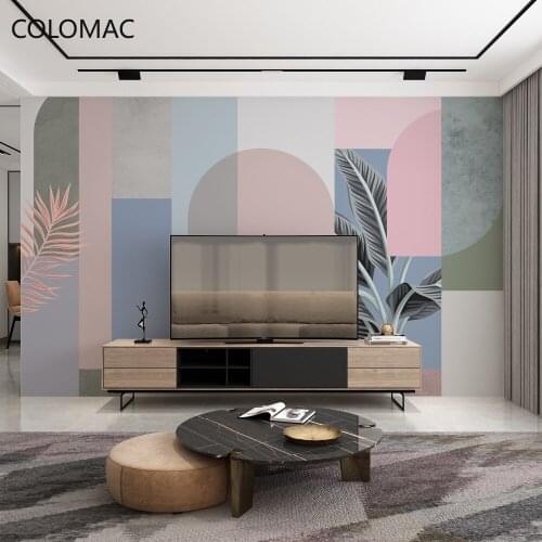 Colomac Custom Nordic Style Living Room Simple and Modern Wallpaper KOL Personality Mural Wall Decoration Bedroom Drop Shopping