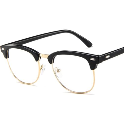 Classic Metal Frame Glasses Women Retro Anti Blue Light Glasses Frame Men Round Eyeglasses Monturas De Lentes Mujer