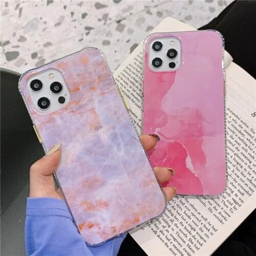 Luxury Protection Soft Phone Case For Samsung Galaxy S21 Ultra S30 Plus S20 FE Note 20 A51 A71 Clear Gradient Marble Back Cover