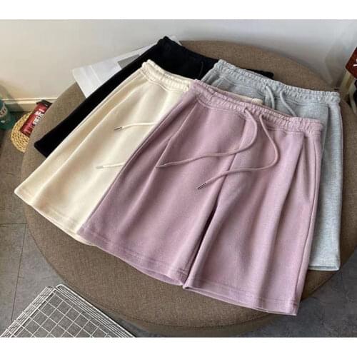 5XL Summer Fashion Harajuku Solid Color High Waist Sports Shorts Cotton Casual Loose Sweatpants All-match Cycling Shorts Women