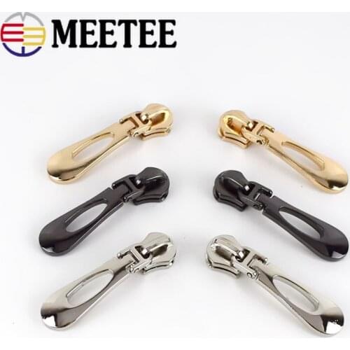10pcs Meetee 5# Auto Lock Zipper Sliders for Metal Zippers Wallet Purse Bags Zipper Head Zip Repair Kits DIY Sewing Accessories