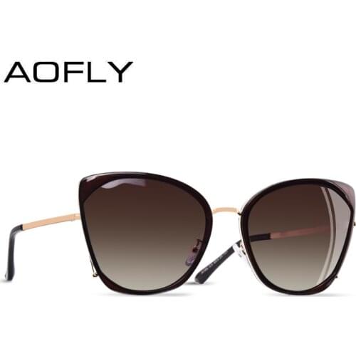 AOFLY Cat Eye Sunglasses Female Polarized Luxury BRAND DESIGN Oversize Vintage Shades For Women 2020 Trendy Ladies Goggles UV400