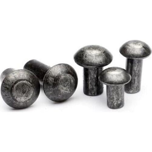 100pcs M2.5 Rivet Iron Riveting Nail Round Head Percussion Rivets Solid Primary Color Riveted Nails 4.8 Grade 5mm-20mm