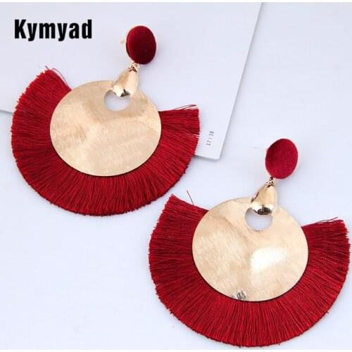 Kymyad Boho Drop Earrings For Women Tassel Earrings Big Statement Vintage Dangle Earrings Bohemian New Earings Fashion Jewelry
