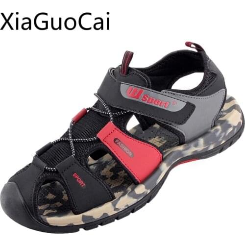 Plus Size Outdoor Brand Men Sandals Summer and Spring Beach Casual Sandals Rubber Low Top Flat Sandals X6 35