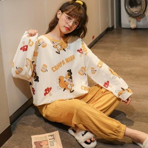 Women Pajamas Set Girl Sleepwear Pijama Long Women Pyjamas Suit Female Clothing Set New Nightwear