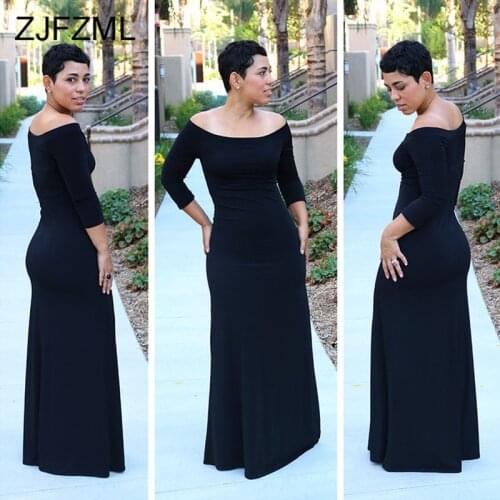 Off Shoulder Sexy Maxi Tshirt Dress Women Backless High Waisted Bodycon Party Dress 2021 Summer 3/4 Sleeve Solid Causal Dress