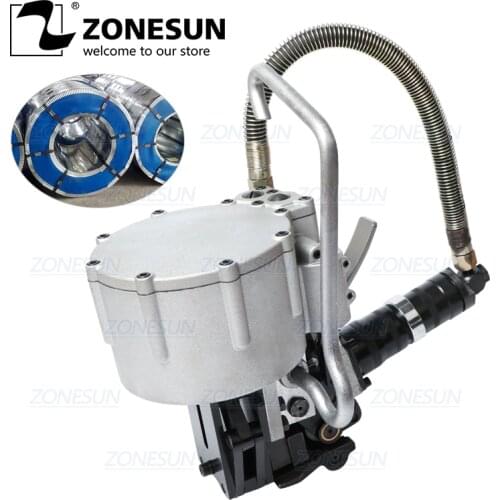 ZONESUN DB-KZ32 Automatic Pneumatic 19-32mm Steel Belt Strapping Machine Tension Cutting Packaging For Wood Steel Strapping Tool