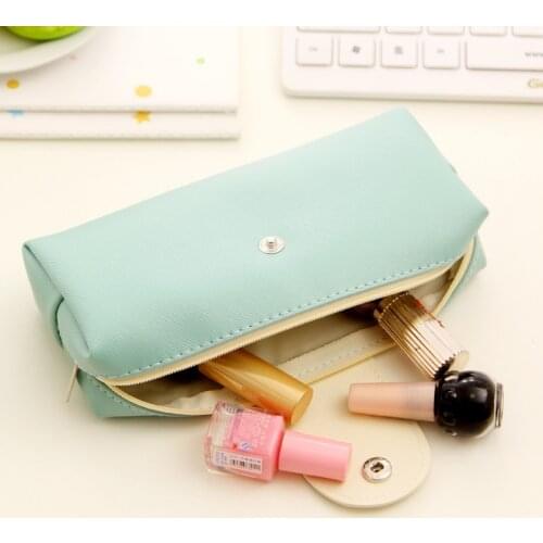 1 PC Pencil Bag Button Pencils Small Fresh Moustache Pu Large Capacity Student Stationery Pencils School Supplies for Kids Gifts